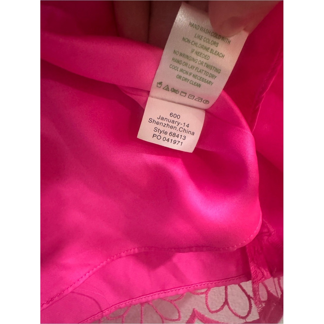 Lilly Pulitzer Hot Pink Strapless Floral Eyelet Dress Y2K Homecoming Dress sz 2