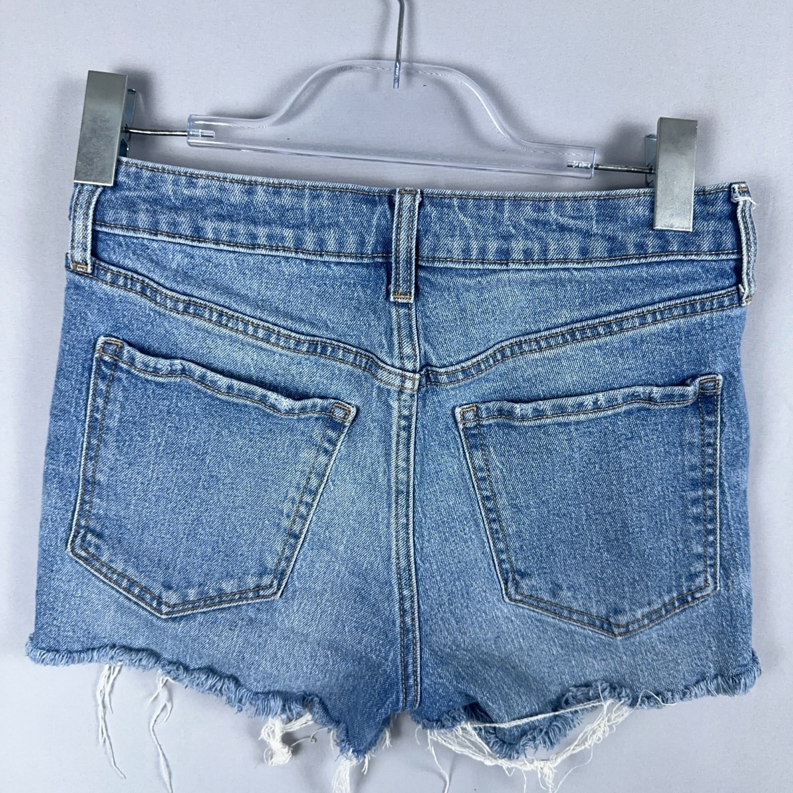 Old Navy Cut Off Shorts Size 4 High-Rise OG Straight Blue Distressed Frayed Hem