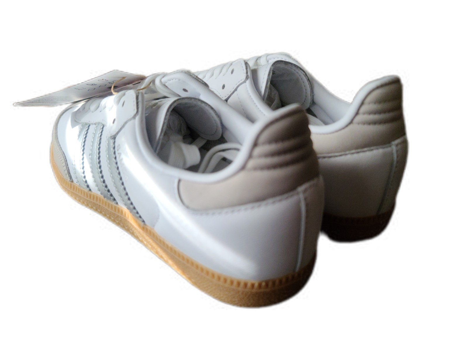 Adidas Samba OG Shoes (White/Metallic Silver) [JI2725] – Size 7 (Women)