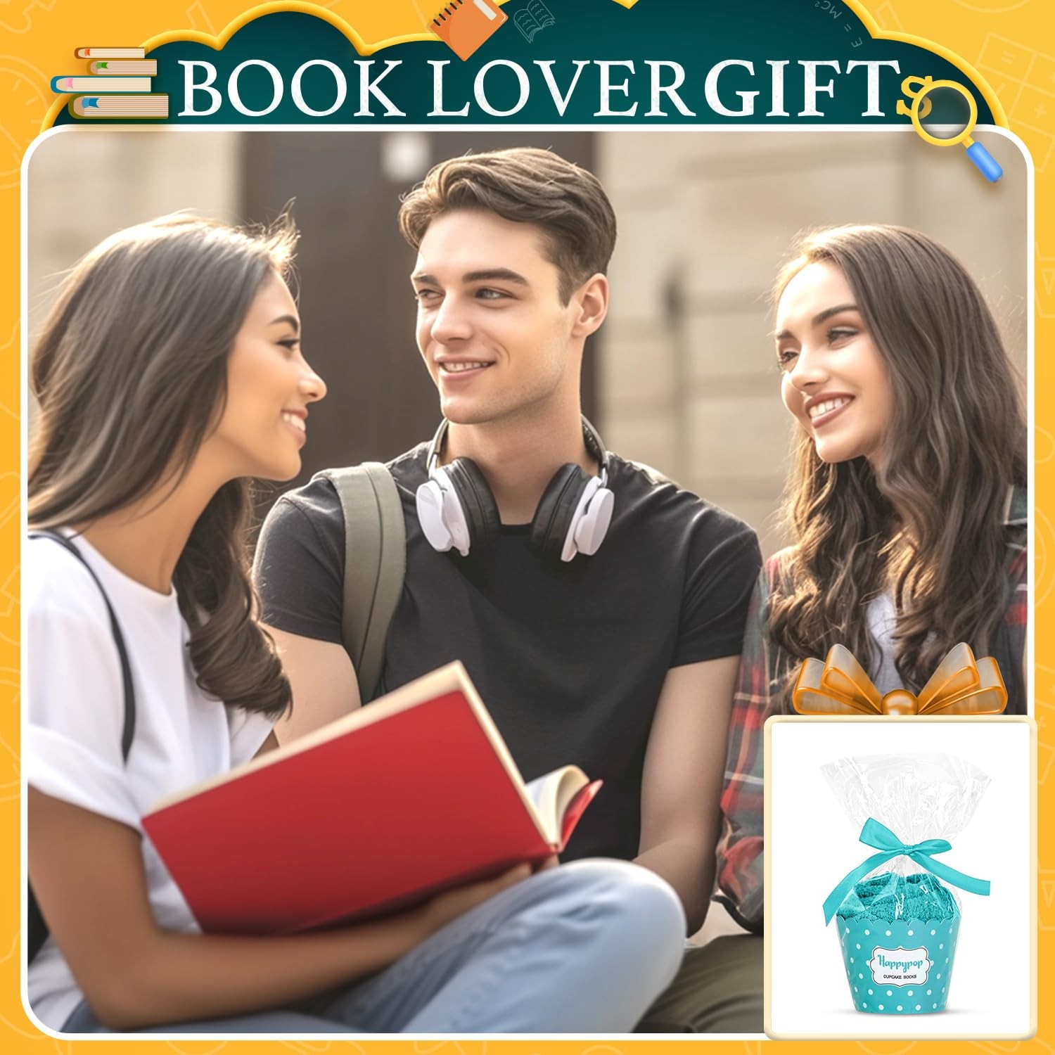 HAPPYPOP Book Lover Gifts for Adults – Funny Medium, Fuzzy Reading Green