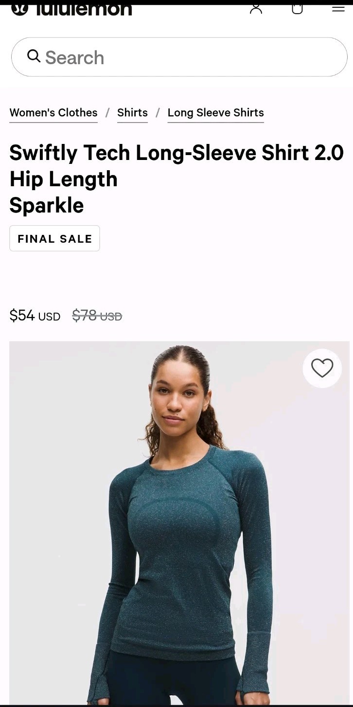 lululemon Swiftly Tech 2.0 Sparkle Green Crew Neck Stretch Slim Shirt Sz 10