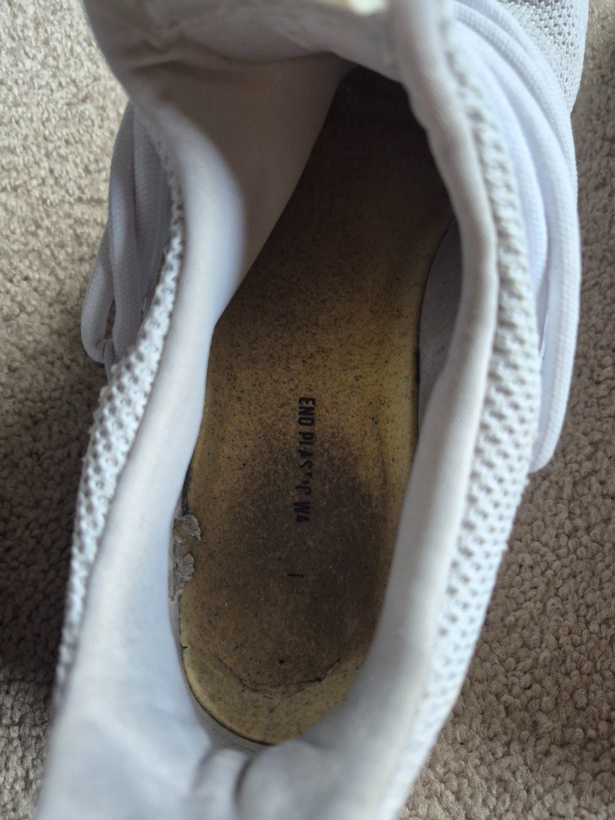 Adidas Lite Racer Adapt White Slip On Running Shoes Used 11.5