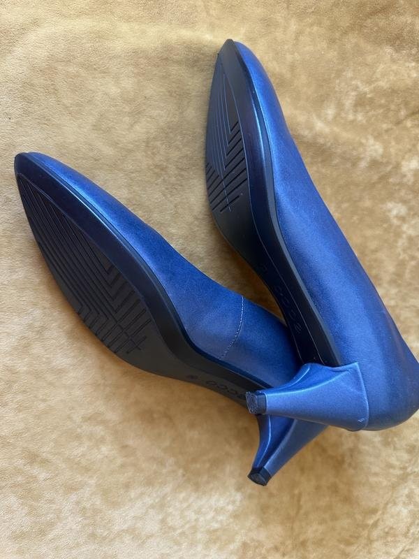 women ecco heels navy leather 38 #3QTR