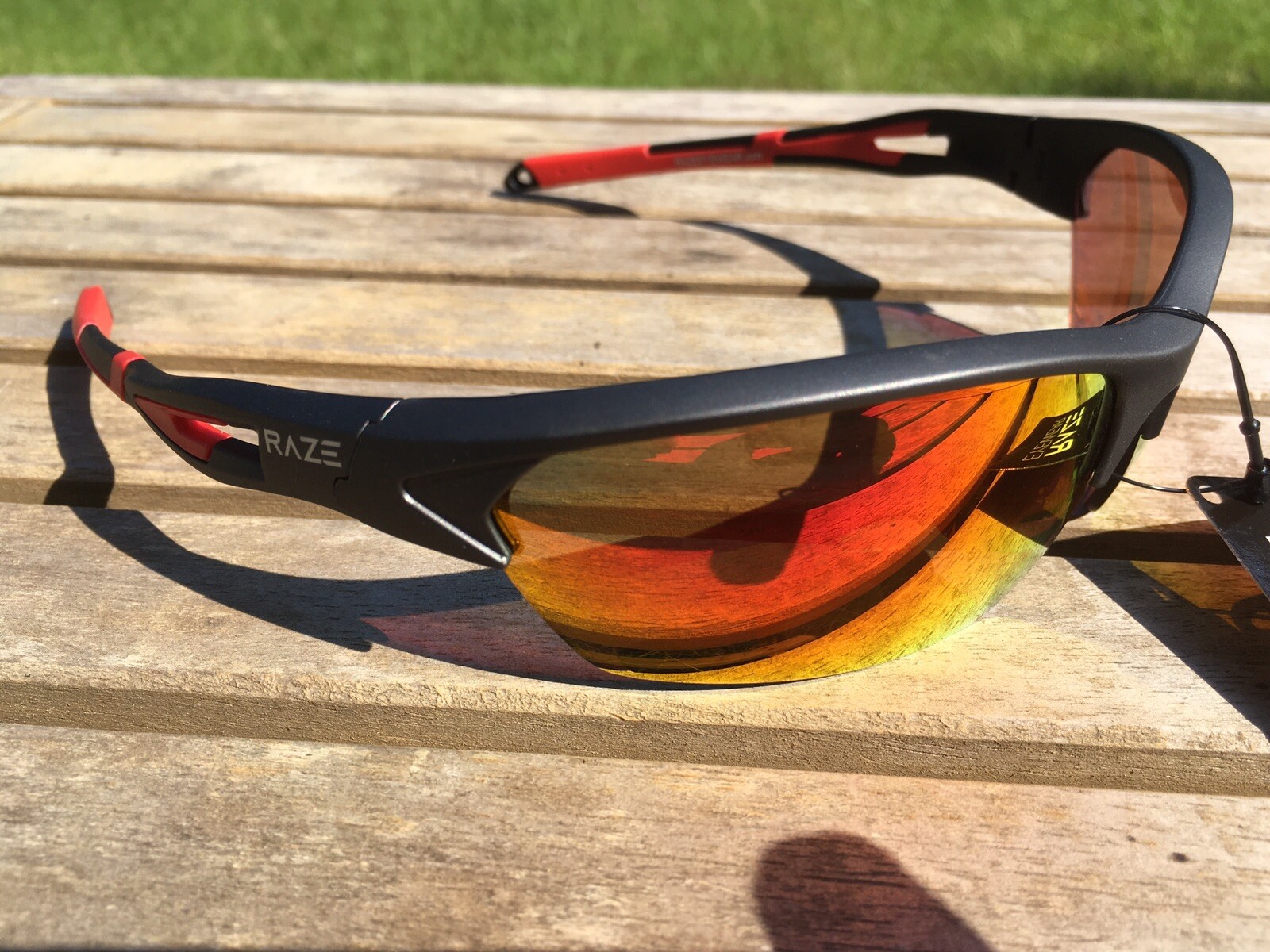 RAZE Eyewear Sunglasses Pursuit HD Gray Red Mirrored Brown Lens 35213