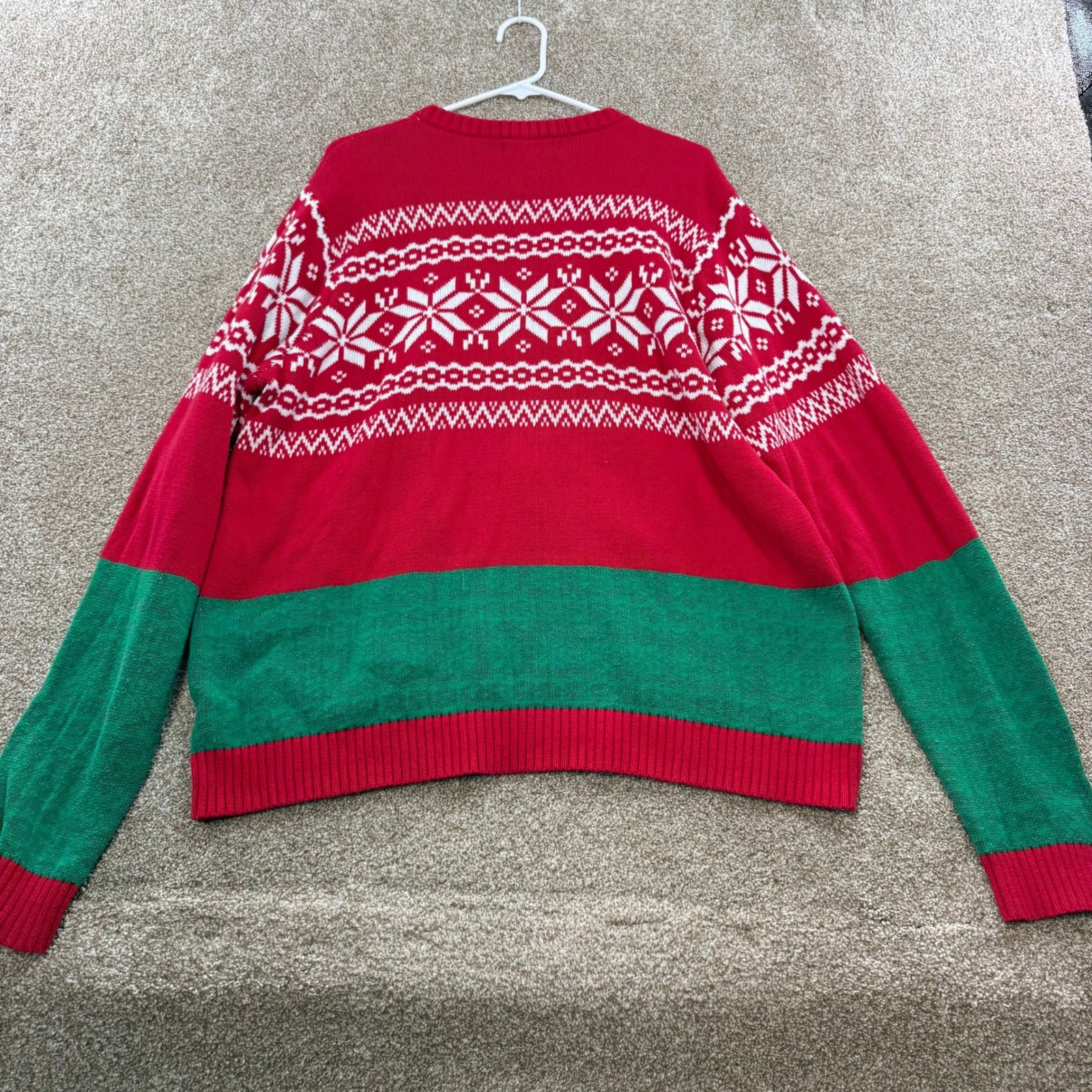33 Degrees Mens XL Christmas Sweater T-Rex Dinosaur Red Green Ugly Funny