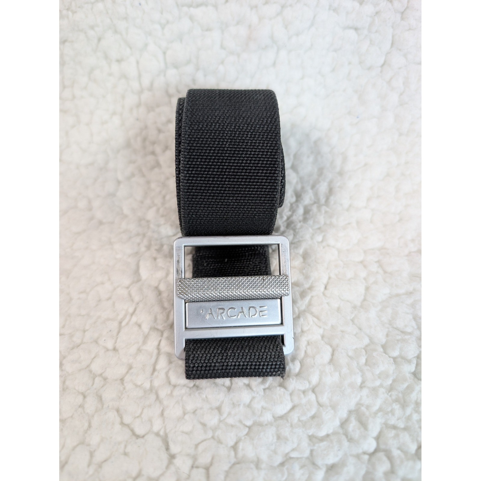 Arcade Black Elastic Stretch Belt Adventure Outdoor Zinc Alloy Buckle 43.5 Inch