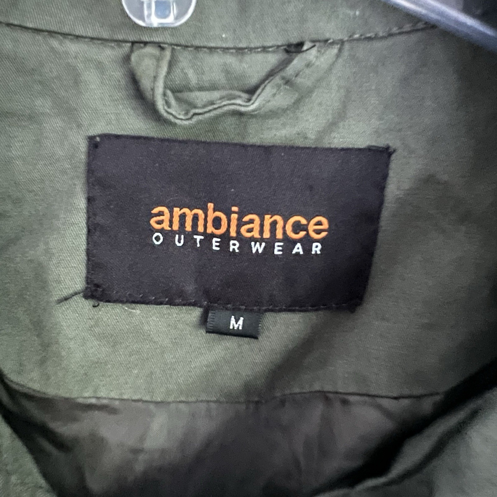 OliveGreen Utility Jacket Military Anorak FullZip Drawstring Waist Medium