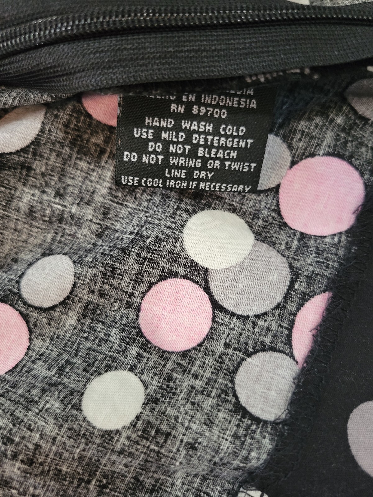 Black Pink Polka Dot Blouse Womens 18W Sleeveless Side Zip Plus Size