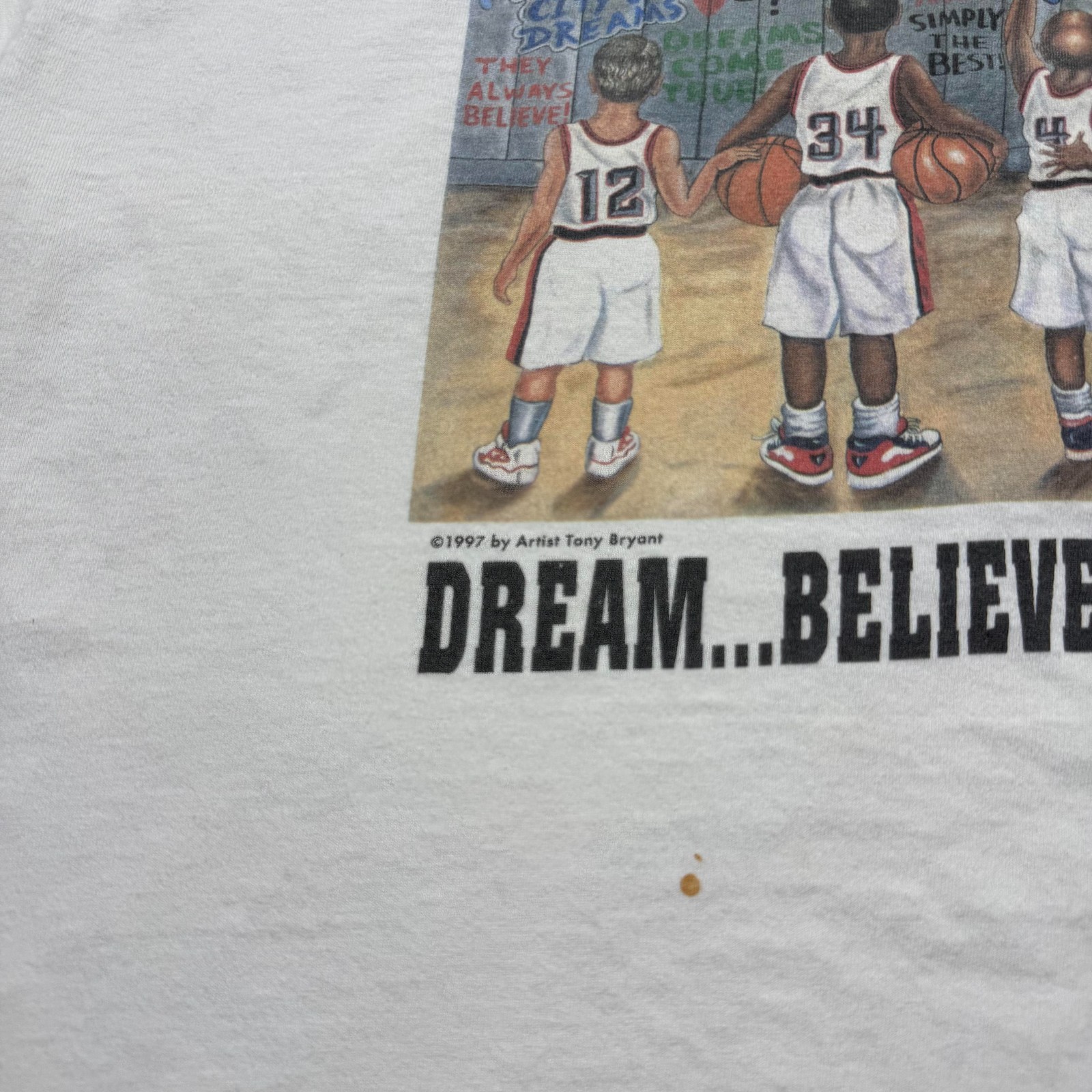 Vintage 1997 Houston Rockets NBA Basketball Art Motivational Graphic T-Shirt XL