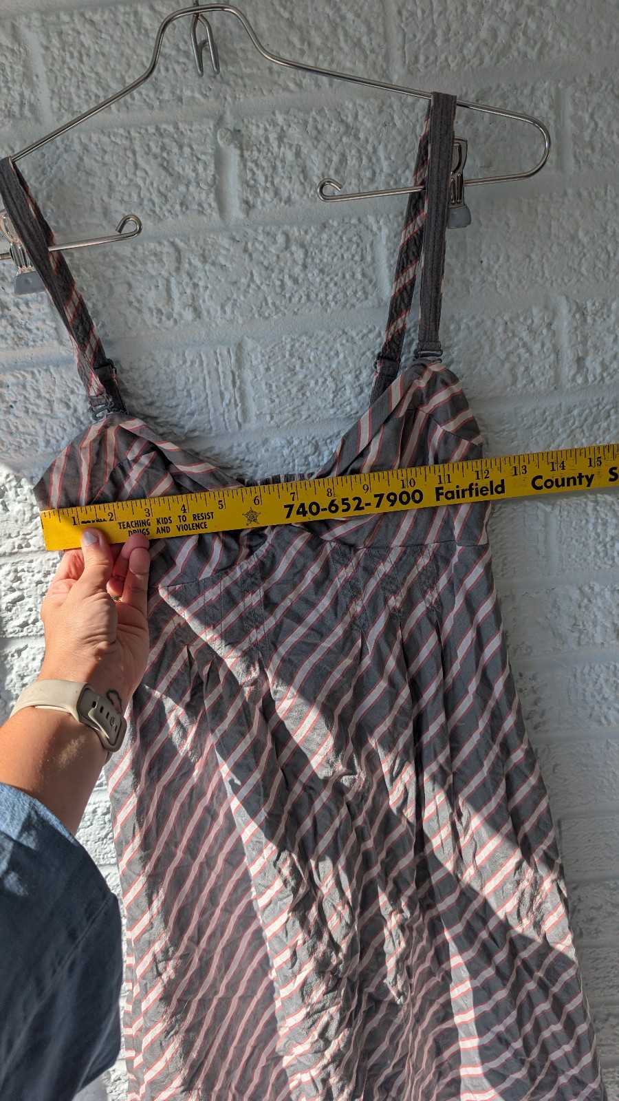 Vintage American Eagle Outfitters mini sleeveless dress gray and orange 4