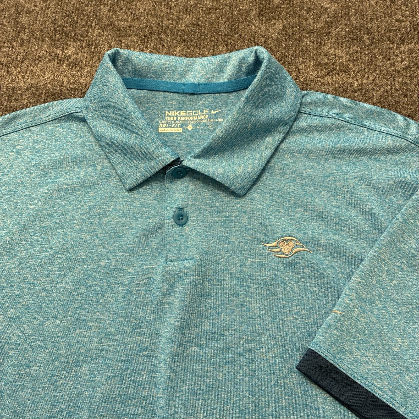 Nike Golf Tour Performance Disney Cruise Line Polo Shirt Mens Medium Stretch Fit