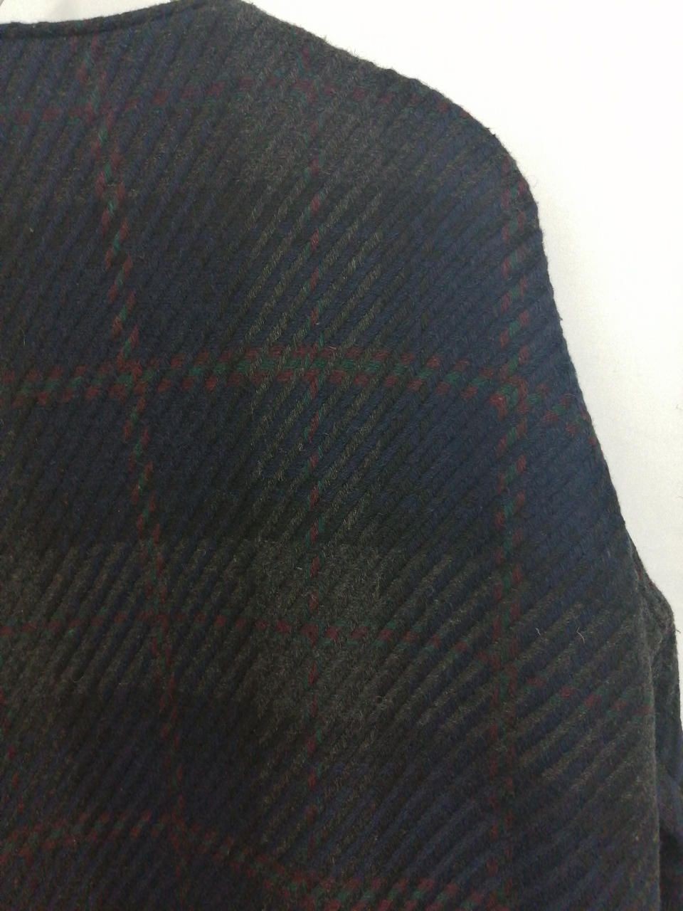 Rim.ark Collarless Check Coat 460bal30-0600 Used
