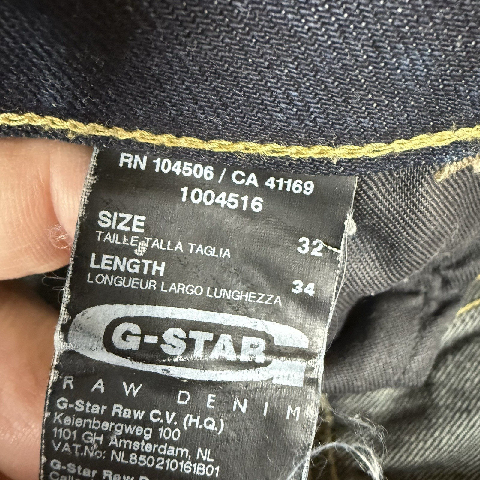 G-Star Raw Type C 3D Loose Tapered Jeans Mens 32×29 Distressed Faded Dark Wash