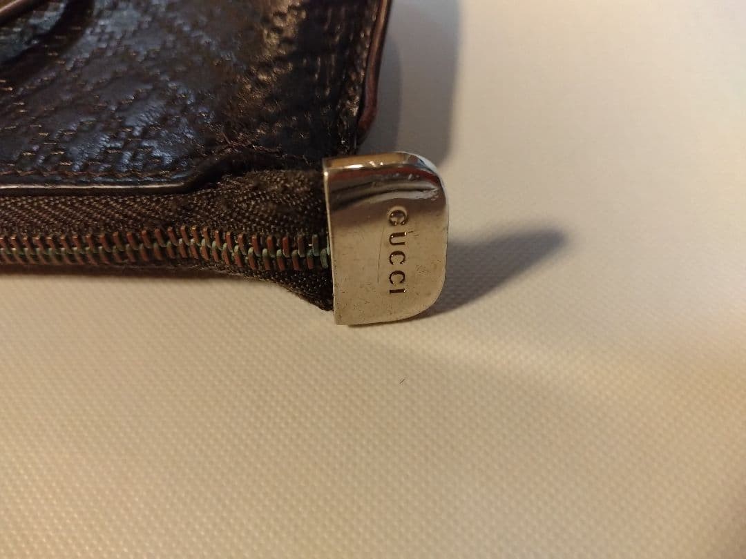 GUCCI Diamante Coin Case with Keyring Dark Brown