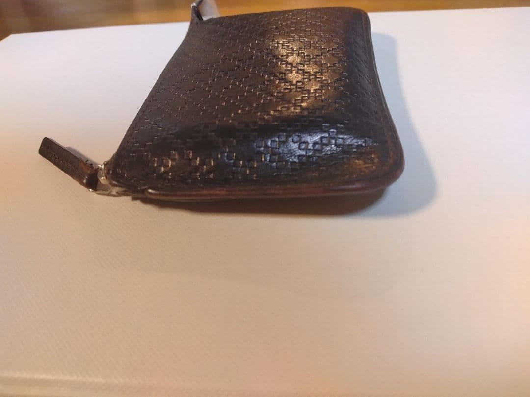 GUCCI Diamante Coin Case with Keyring Dark Brown
