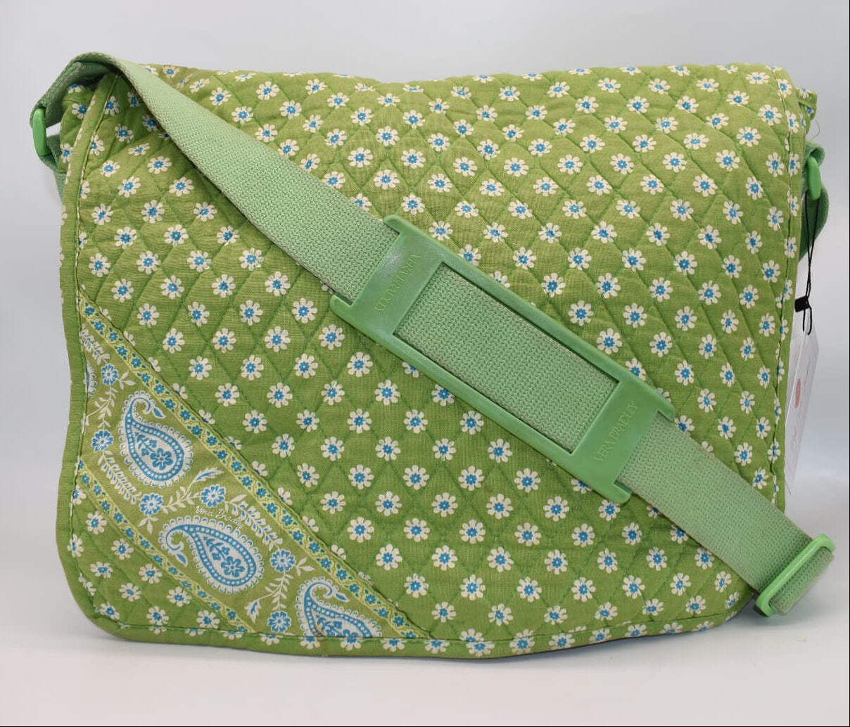 Vera Bradley Commuter Laptop Messenger Bag in “Apple Green” Pattern