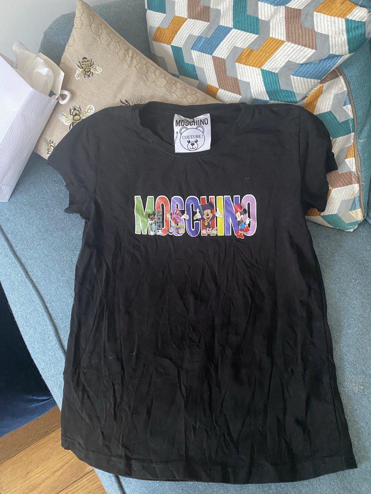 Moschino Couture Mickey Mouse Black T-Shirt Size s