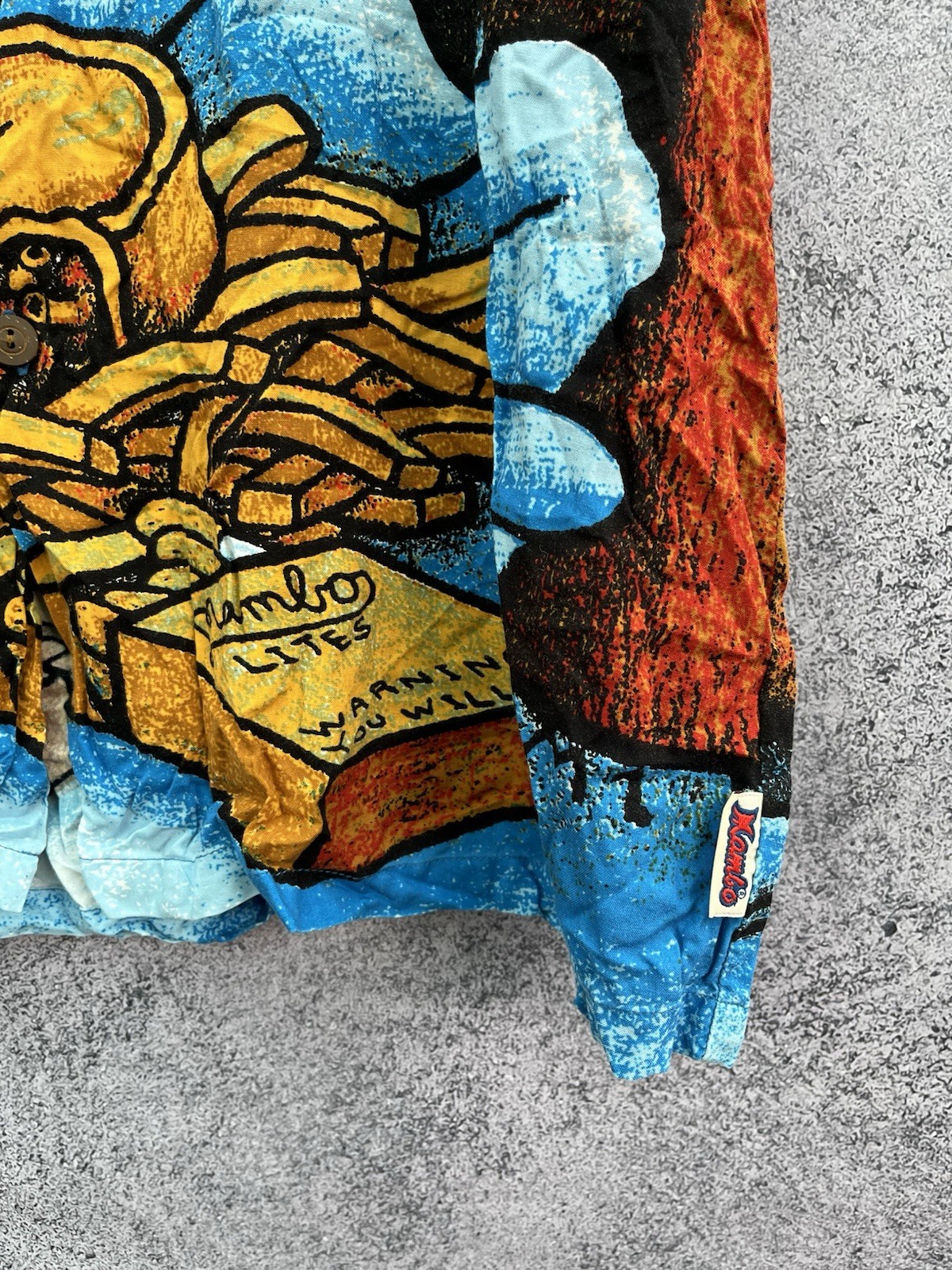 Vintage Mambo Loud Shirt 90s Reg Mombasa Hawaiian Mambo Bitter Beer, Size L