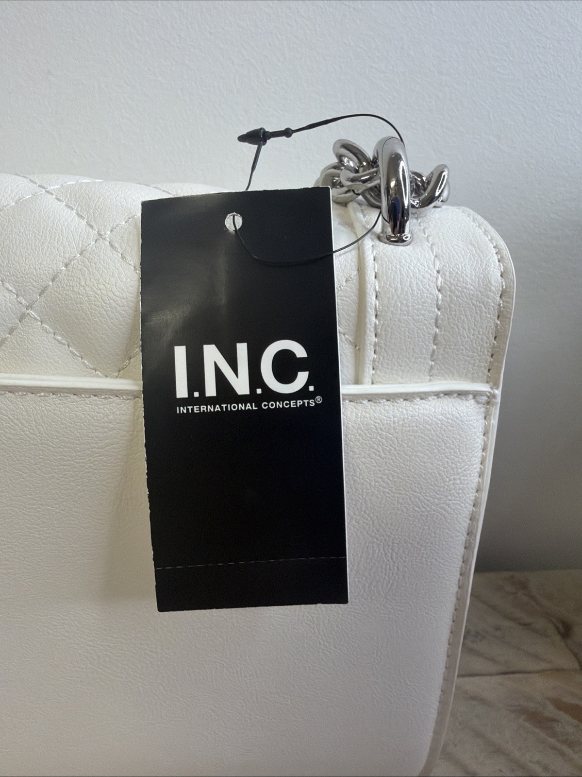 I.N.C. International Concepts Ajae Vanilla Quilted Shoulder Bag Chain Strap NWT