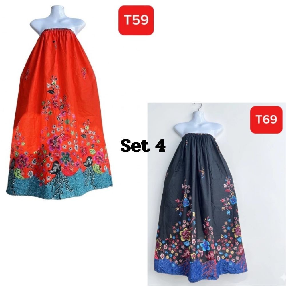 Thai Batik Sarong Long Skirt Shower Lady’s Wear Shower 2 Pcs./Set Stitched Women
