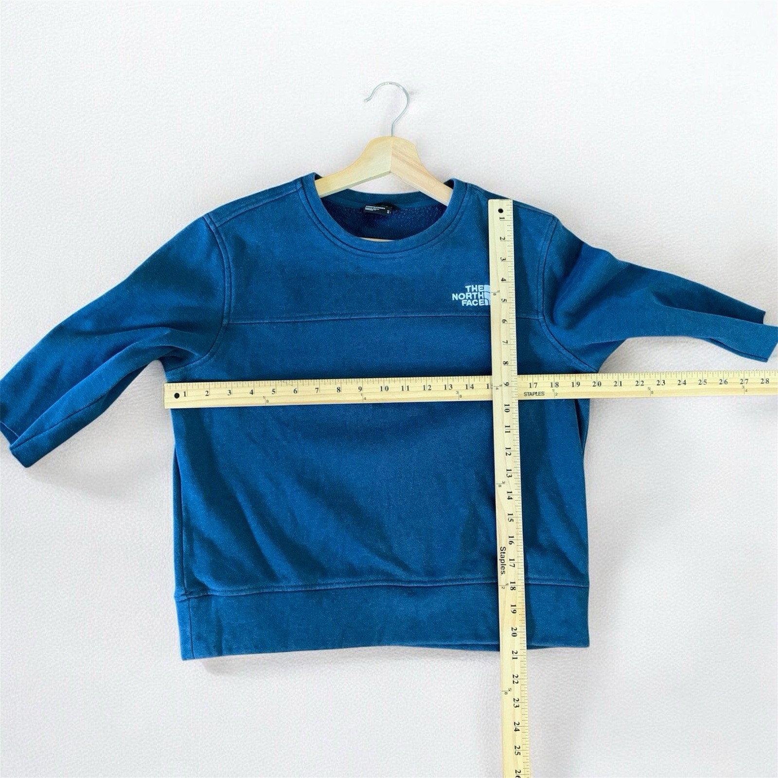 The North Face Blue Green Teal 3/4 Sweater Fleece Lined Size Medium