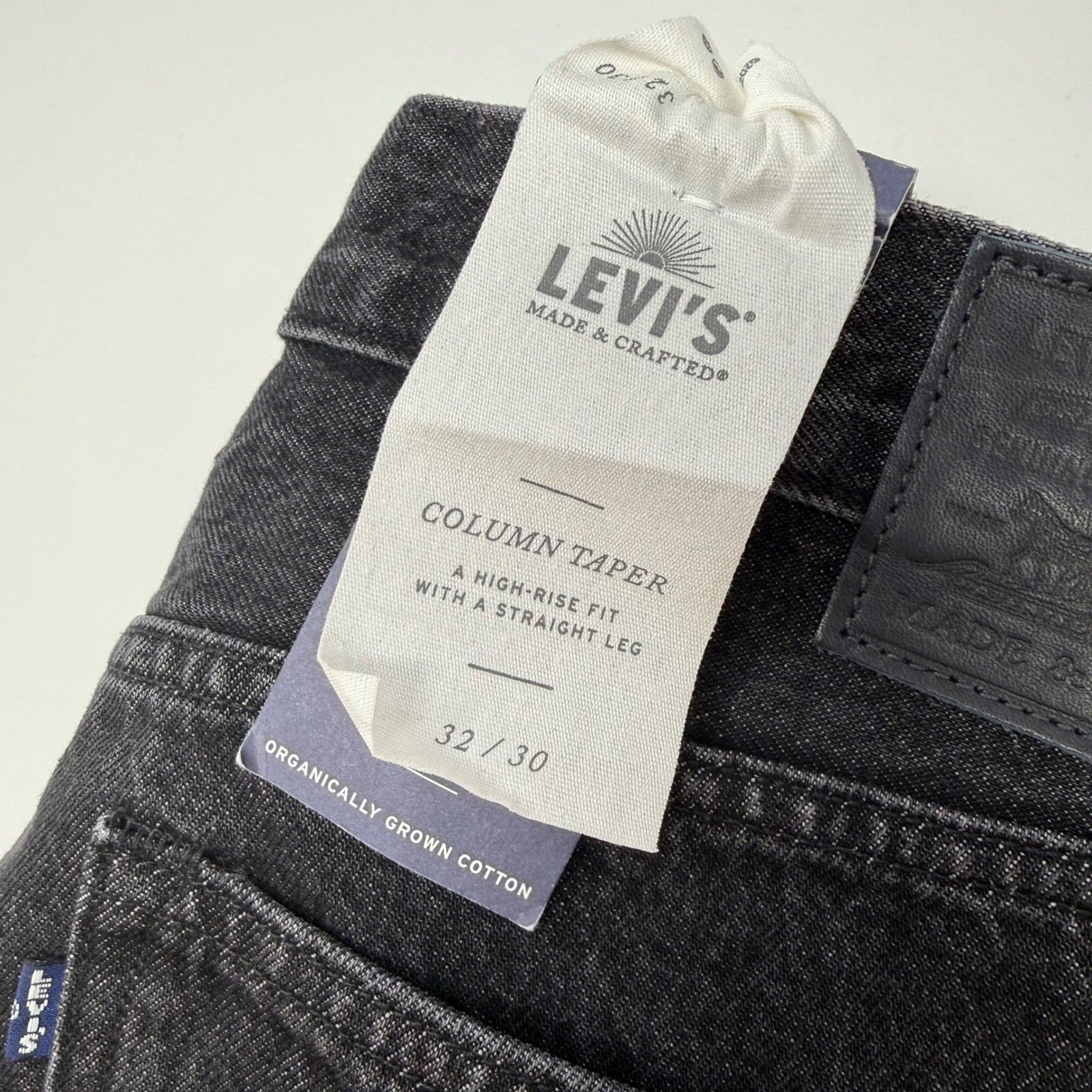 Levi’s Made & Crafted Column Taper Jeans Mens 34×31 Black Organic Cotton NEW