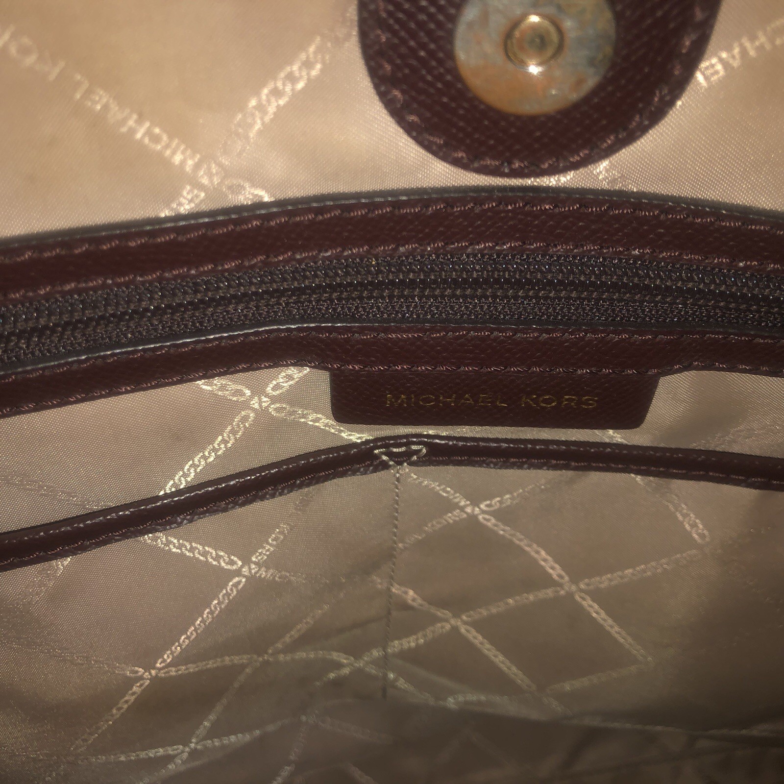 Michael Kors Large Jet Set Tote Dark Brown Saffiano Cross Grain Leather