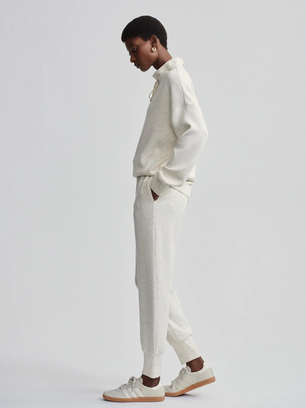 NWT Women’s Varley Ivory Marl Fleck Oakdale Sweat Top, VAR01897 – $128 NEW!