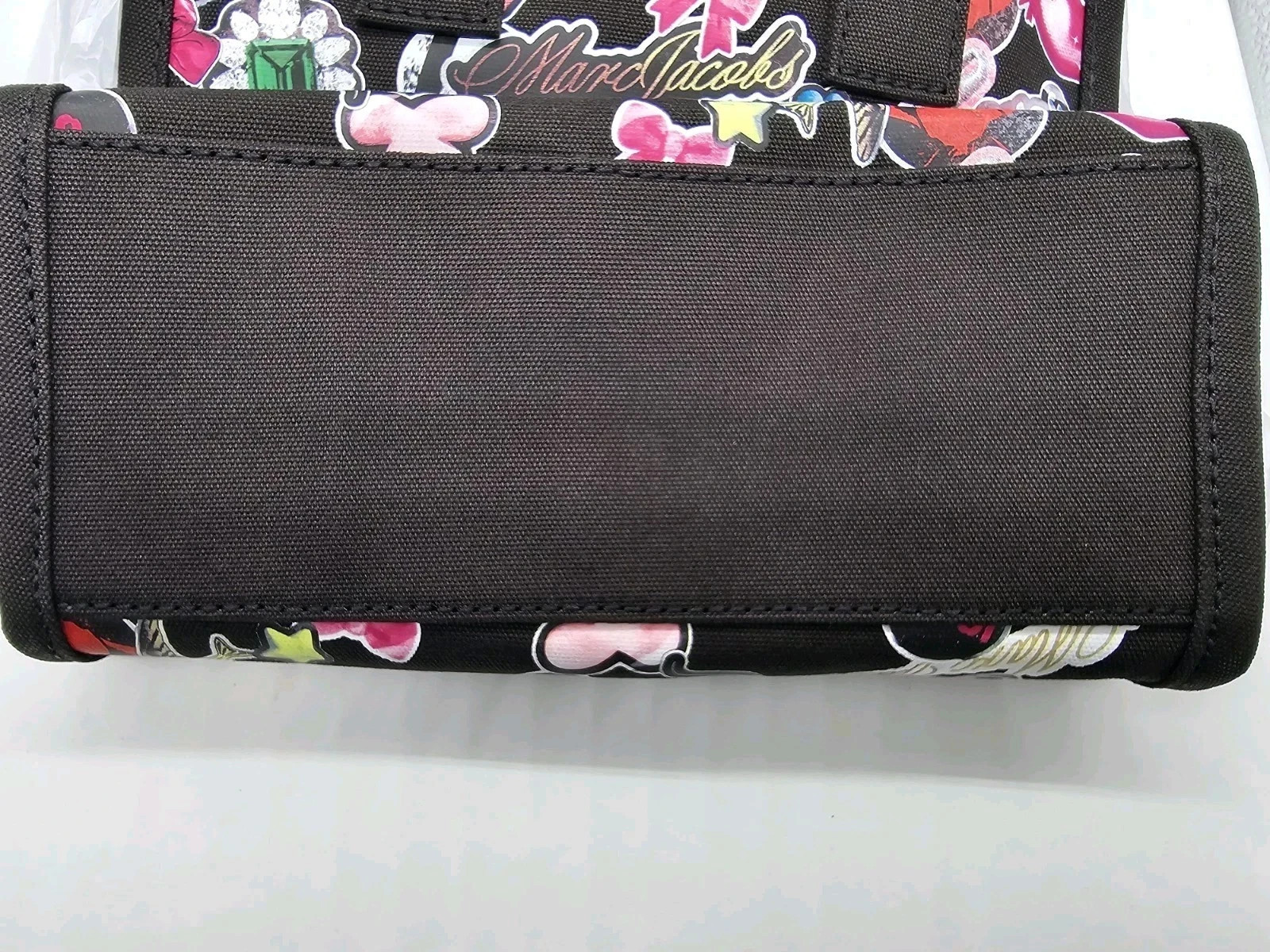 Marc Jacobs Sticker Print Canvas Tote Black Limited Edition New MK026049