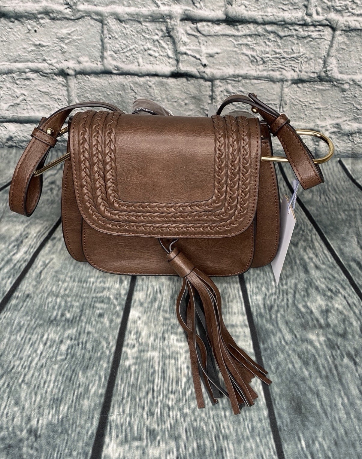 Calin Collection Brea Braided Crossbody Vegan
