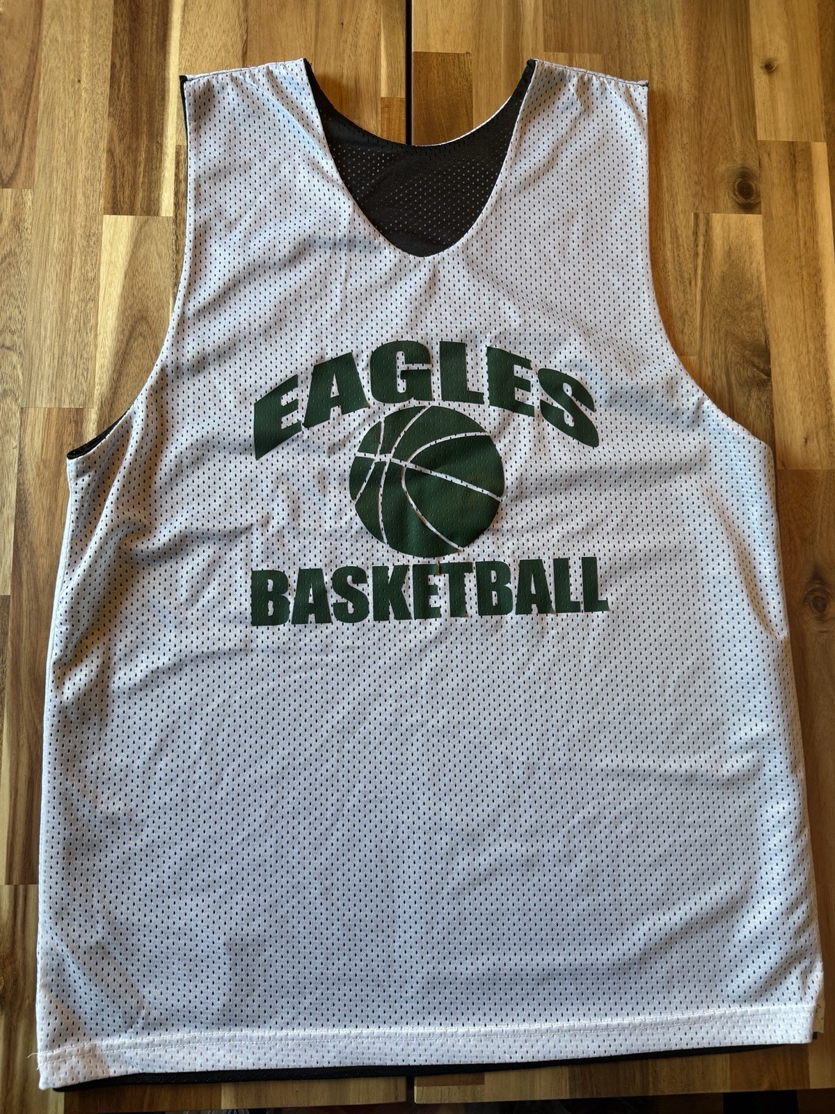 Eagles Basketball Green White Black Reversible Practice Jersey #6 Alleson Large