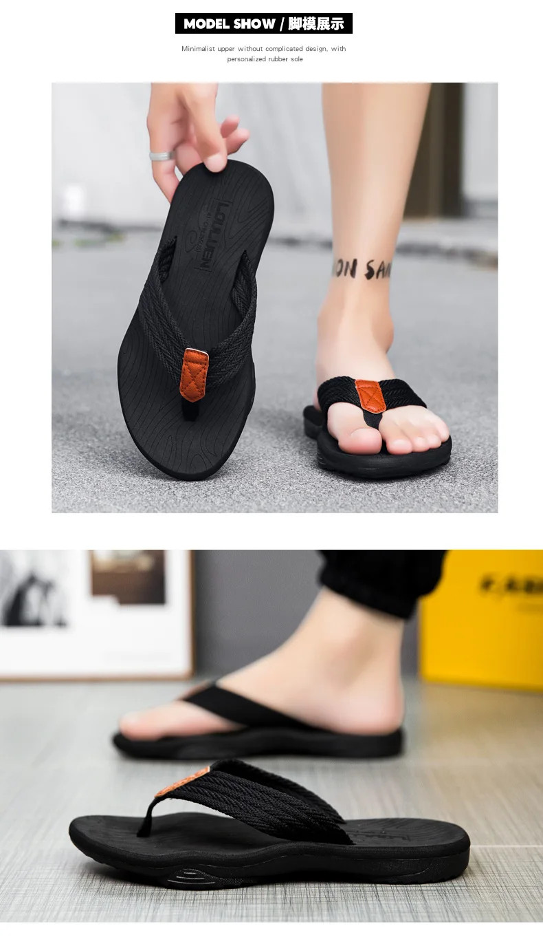 Men Flip Flop Sandals Slip-On Summer Beach Casual Footwear Slides Slippers Gift
