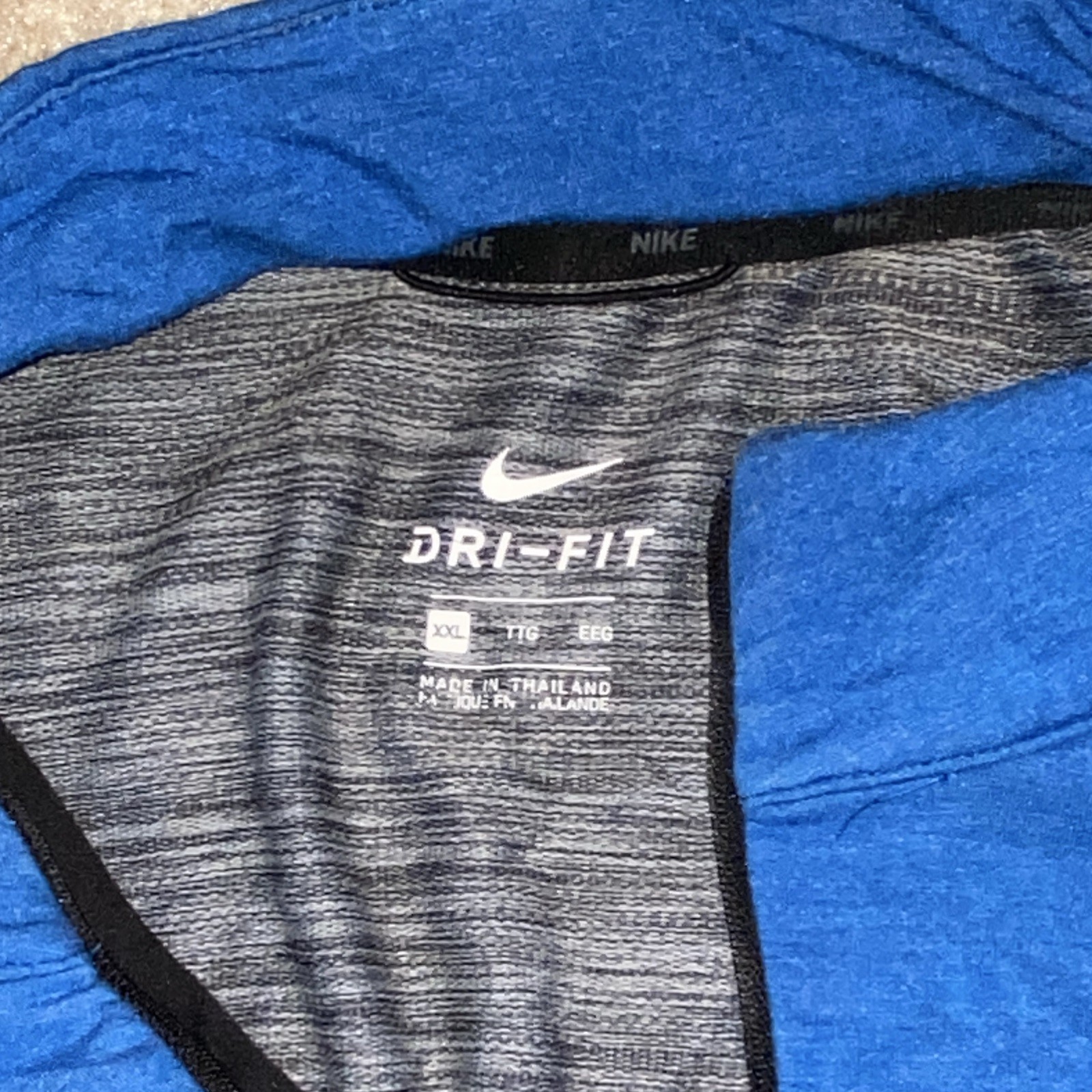 Nike Dri-FIT Men’s 1/4 Zip Mock Neck Pullover Blue XXL Long Sleeve