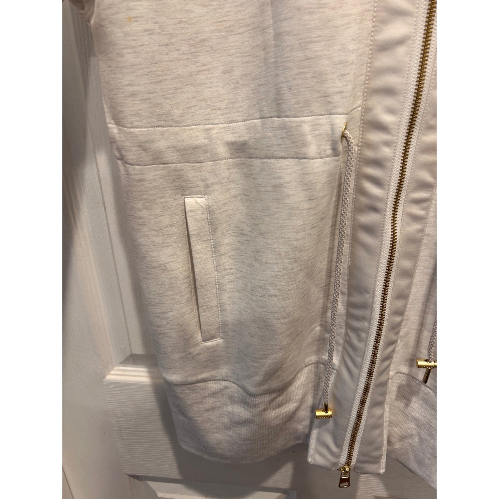 Varley Ridgefield Longline Jacket DoubleSoft Oatmeal Marl Full Zip Wmns Small