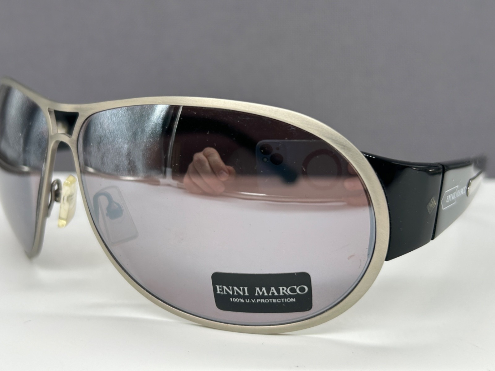 Enni Marco Sunglasses Men’s Mirrored Y2K Large L XL Curved 017 NP: €299