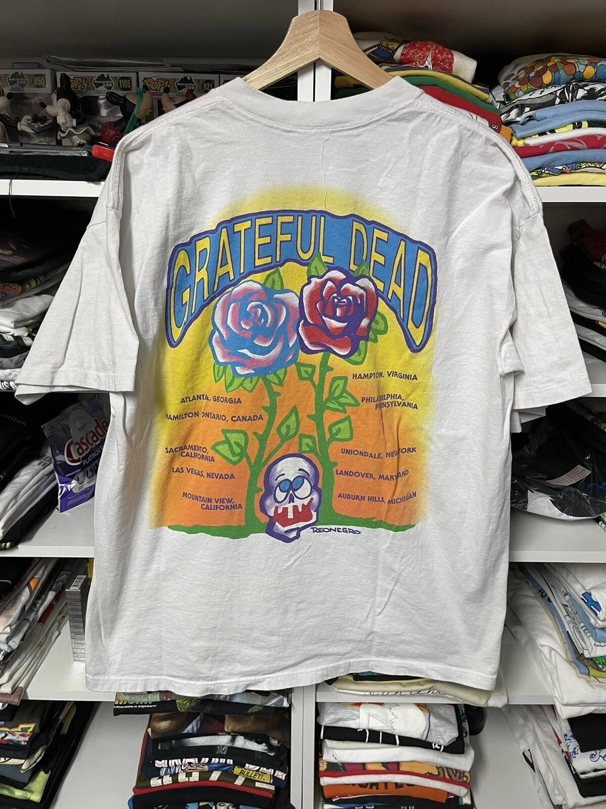 Grateful Dead Spring tour 1992 T shirt 2 size white Reonegro All Size BTH81