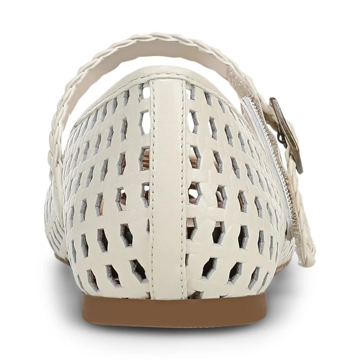 Vionic Alameda Woven Mary Jane Women’s Flat Ivory Leather Size 9.5 M Comfort