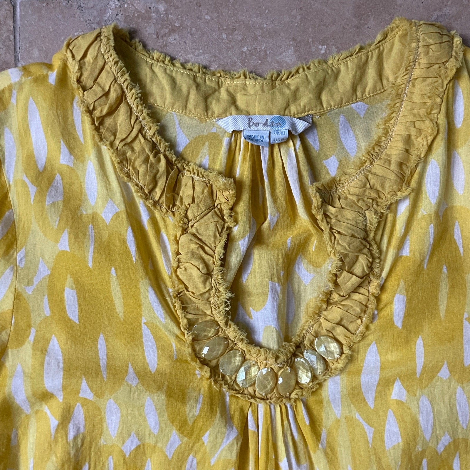 Boden Women’s Yellow Beach Cover Up/Dress-Long Sleeve US Size 6 Swim Resort Pool