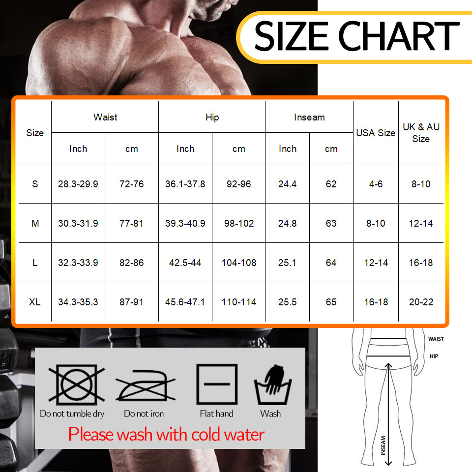 Men’s Sauna Pants Waist Trainer Body Shaper Sweat Slimming Yoga Leggings Gym Hot
