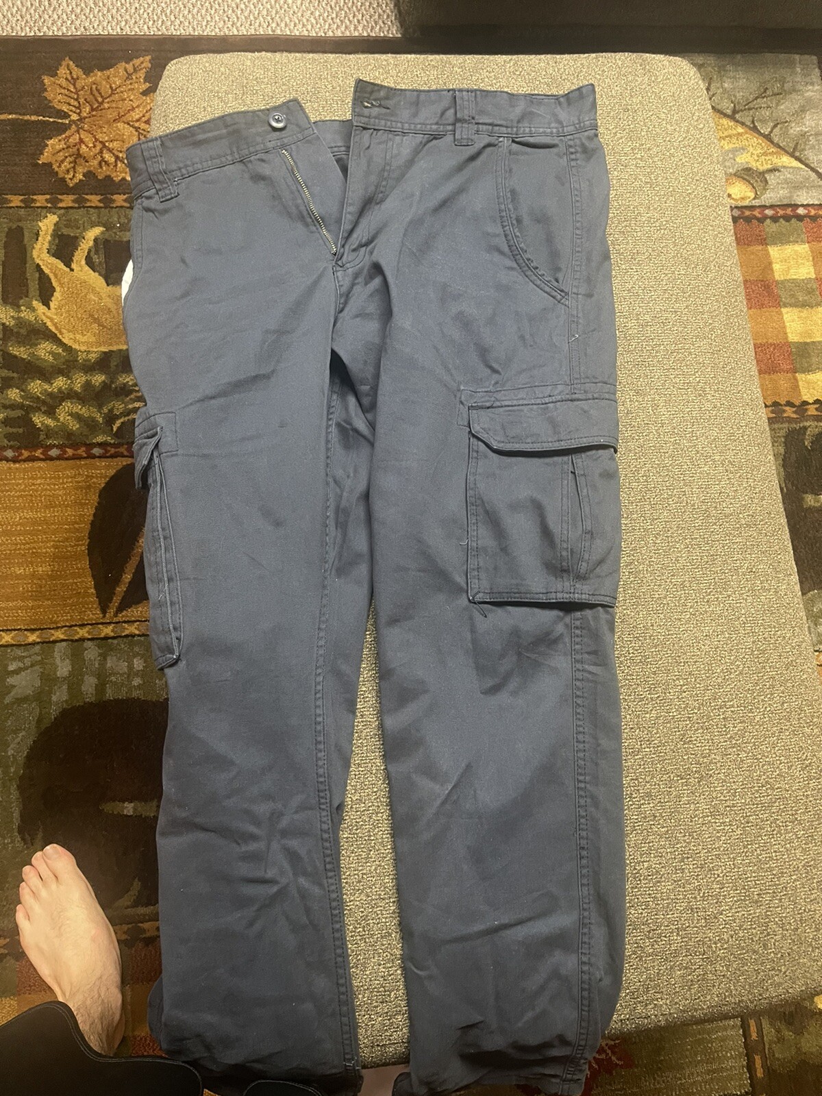 Men’s Straight-fit Cargo Combat Pants 6 pocket Workwear full Pant 36×32