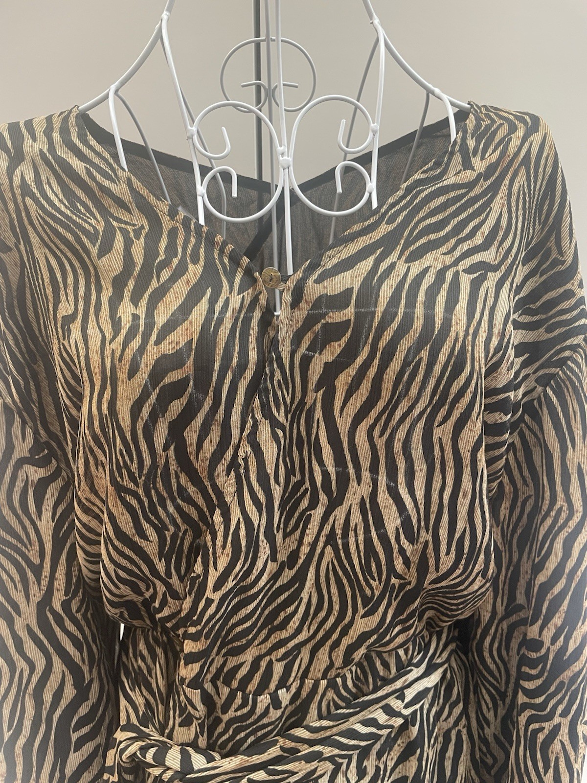 Nanushka Oasis Tiger Print Wrap Midi Dress Size S SS18 Animal BNWT Made Hungary
