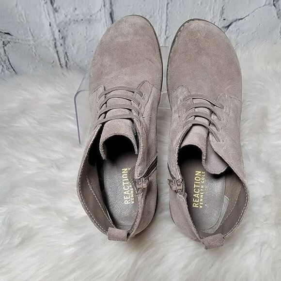 Reaction by KENNETH COLE Womens Grey Wedge Platform Ankle Boot Bootie Casual 8