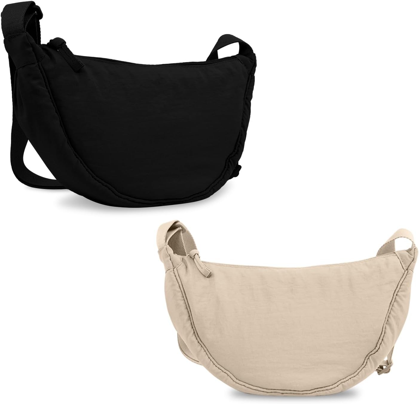 Nylon Crescent Crossbody Bag for Women Purses Trendy Men,Small Travel Sling Bag