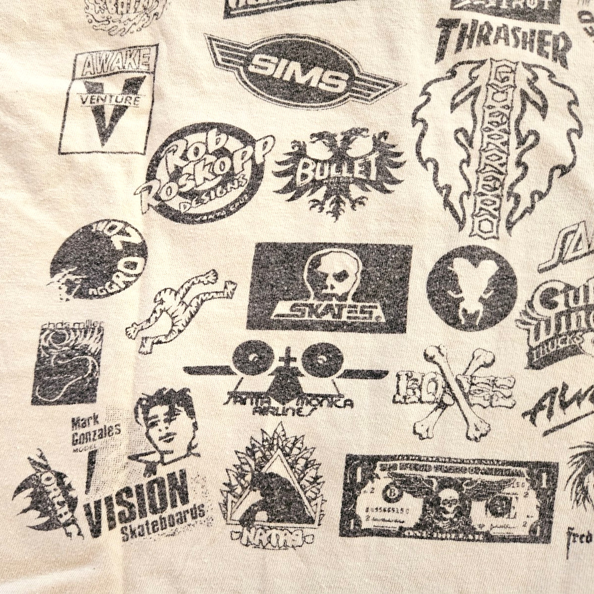 Rare Vintage 80s Skate And Destroy T Shirt Large Single Stitch Vision Hawk Bones