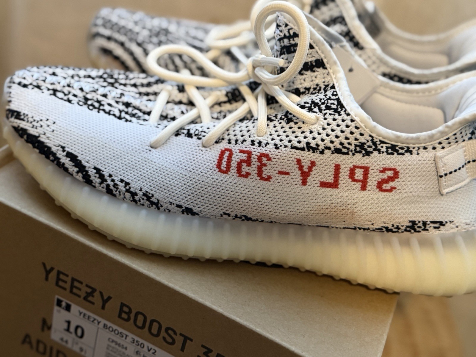 10 – Adidas Yeezy Boost 350 V2 Zebra White/Core Black/Red Primeknit CP9654 2017
