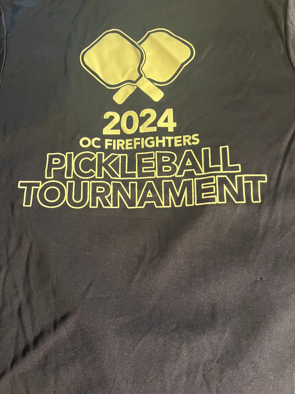 Orange County Firefighters IAFF 3631 pickleball tourney t shirt 100% poly small