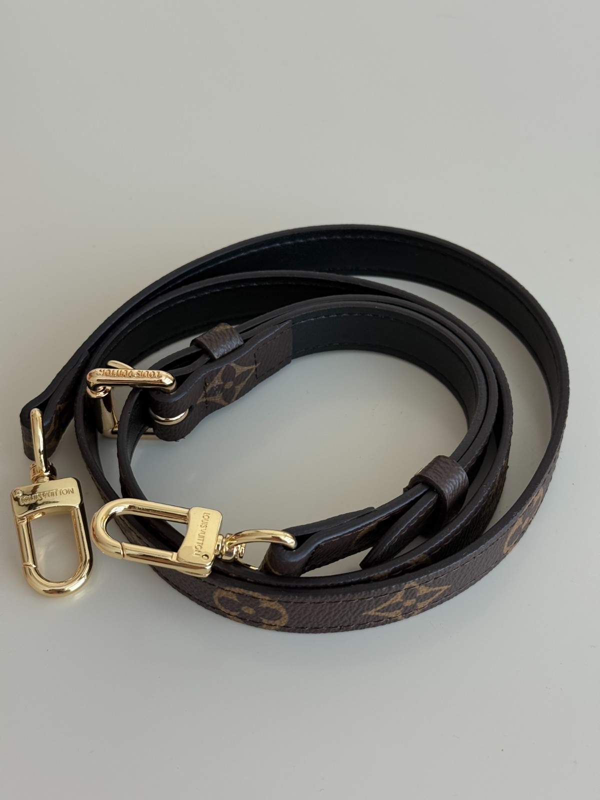 Monogram Adjustable Shoulder Strap Brown Gold Hardware 80–100cm