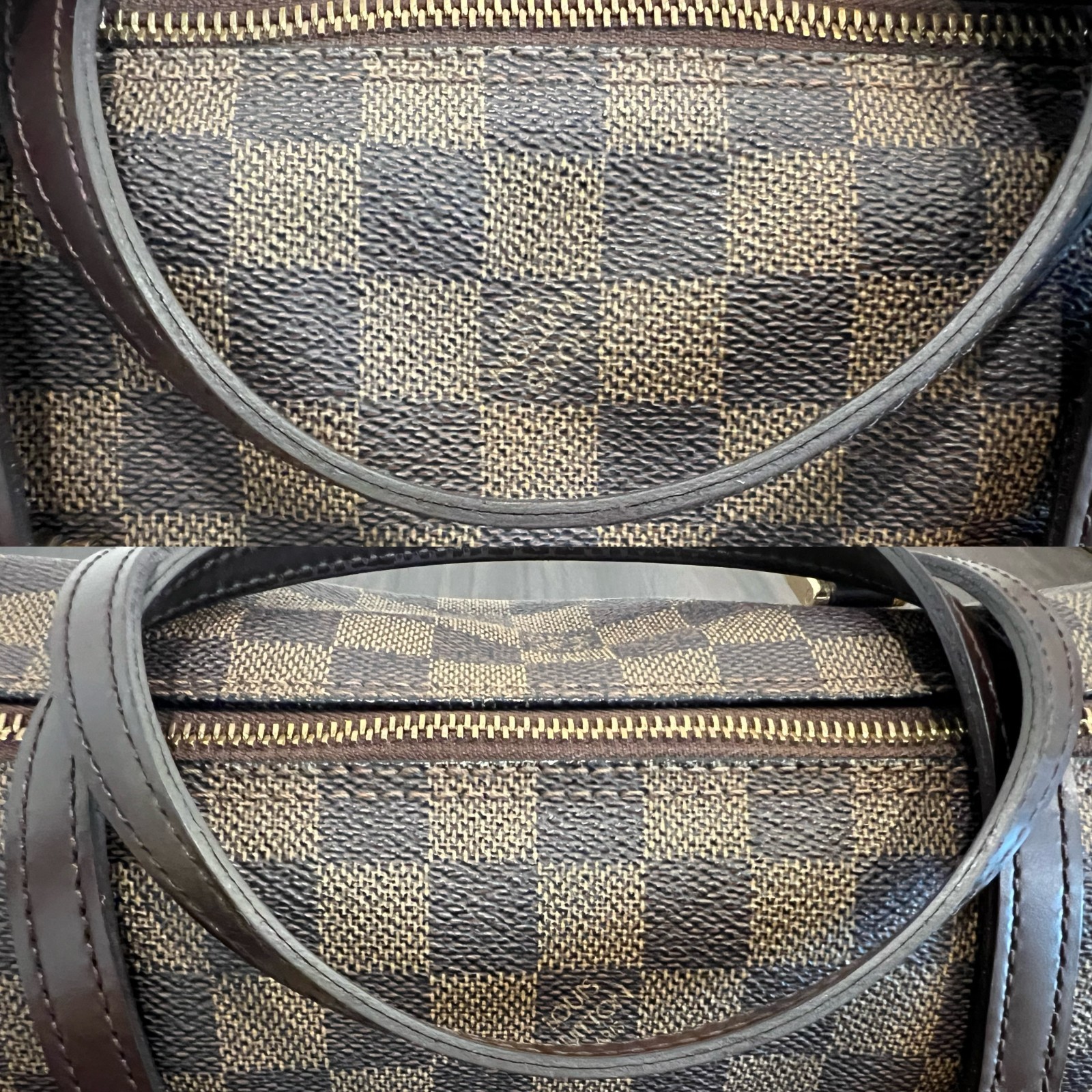 Authentic Louis Vuitton Damier Ebene Papillon 26 Handbag Brown