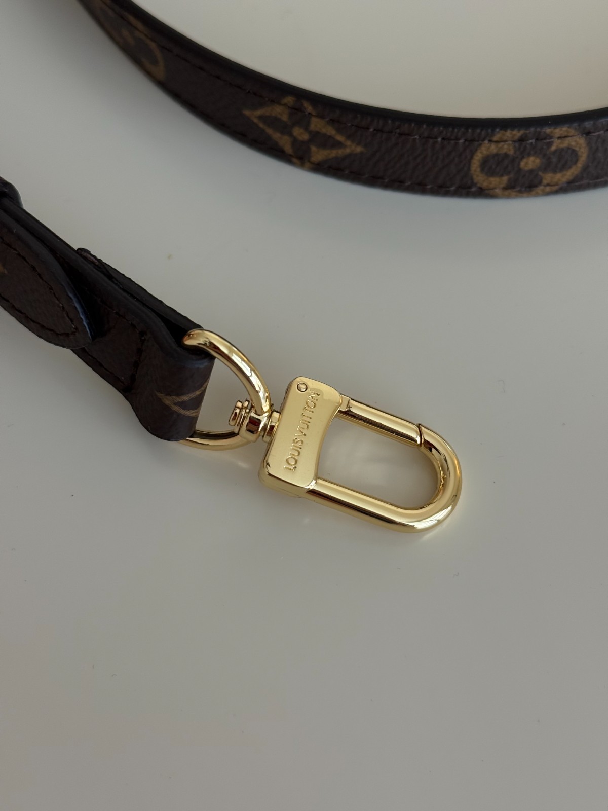 Monogram Adjustable Shoulder Strap Brown Gold Hardware 80–100cm