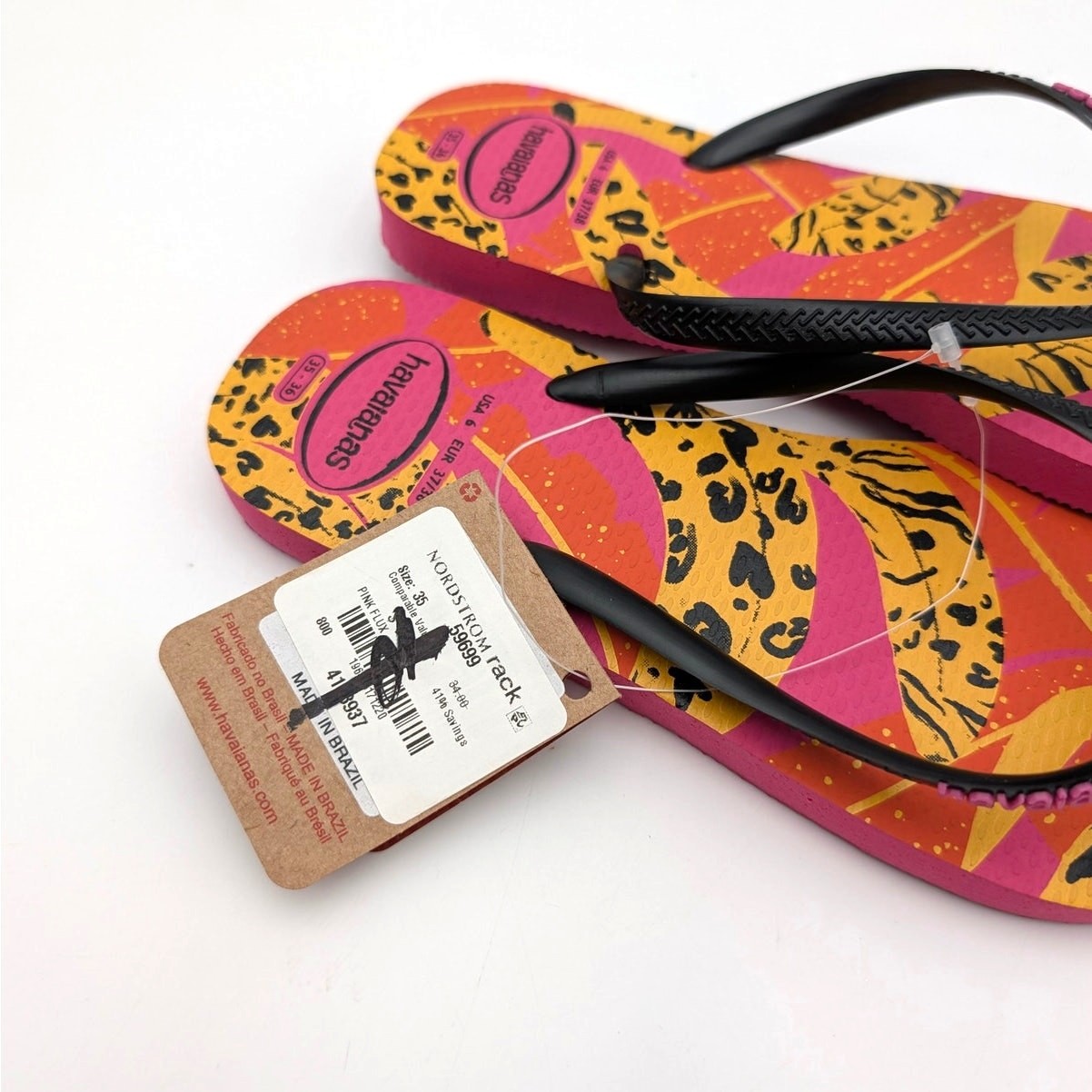 Havaianas Slim Summer Fruits Flip Flop Sandals Womens Multi color Sz US6 EU37/38